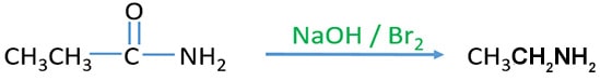 Hofmann degradation of propanamide